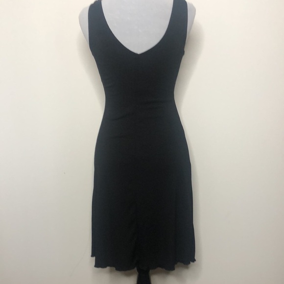 Black scrunch front ripple down v neck dress size small - Picture 7 of 14